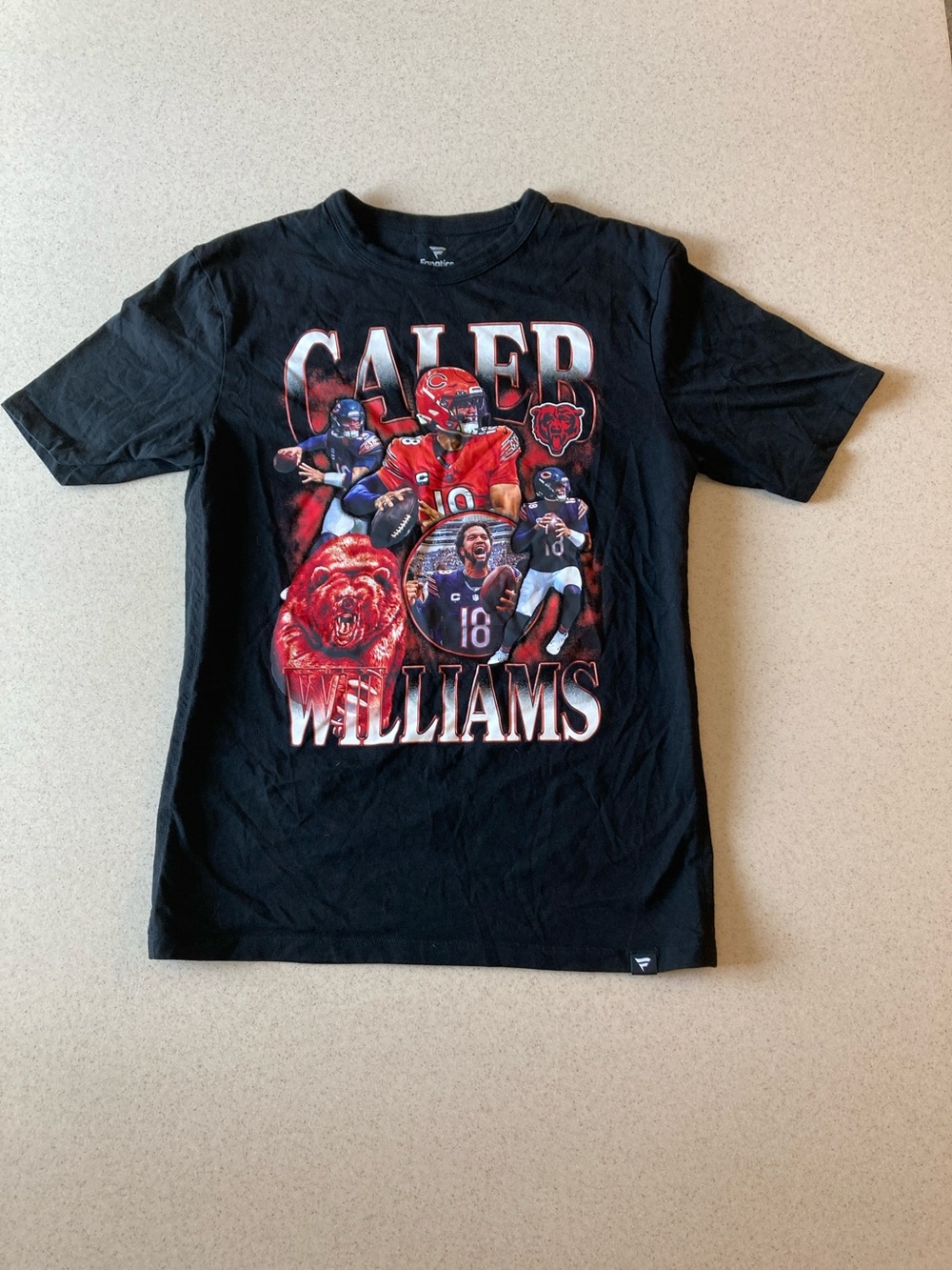 Fanatics Black and Red Caleb Williams Graphic Short Sleeve Tee Men Size Small - Picture 3 of 10